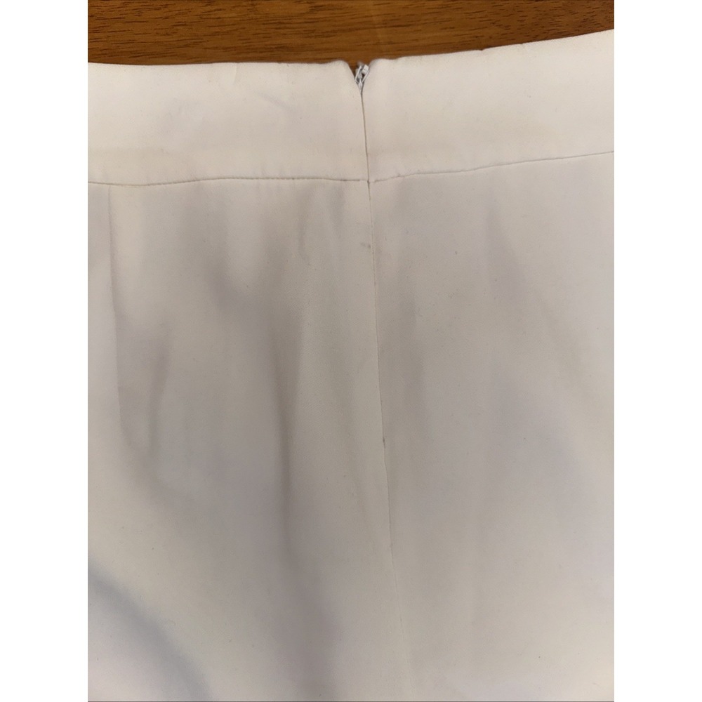 Posh Couture Off White Flare Leg Pants Bow Tie Side Slit Wide Leg L Retail 249 - Picture 10 of 11